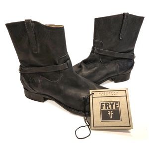 Frye Lindsay Plate short boot, dark gray
